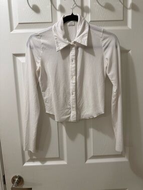 Wilfred White Cropped Button-Down Shirt